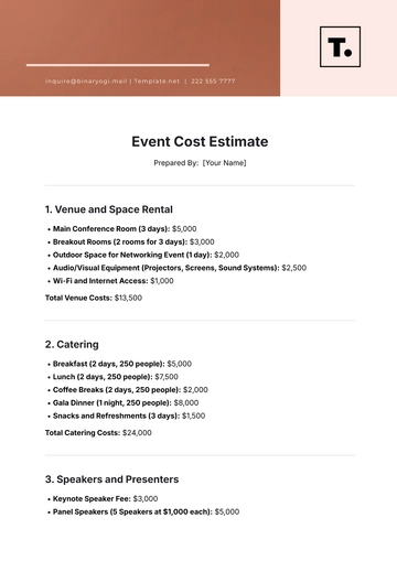 Free Event Cost Estimate Template to Edit Online