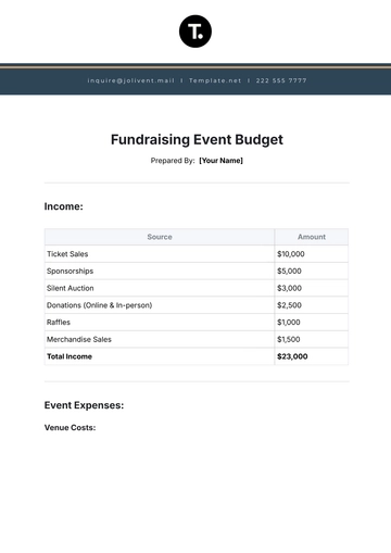 Free Fundraising Event Budget Template to Edit Online