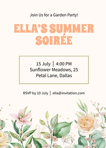 Free Summer Bloom Floral Invitation Template to Edit Online
