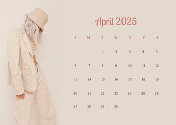 Free April 2025 Calendar Portrait Template to Edit Online