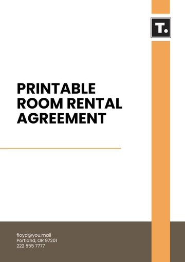 Free Printable Room Rental Agreement Template to Edit Online