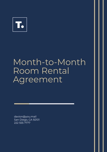 Free Month-to-Month Room Rental Agreement Template to Edit Online
