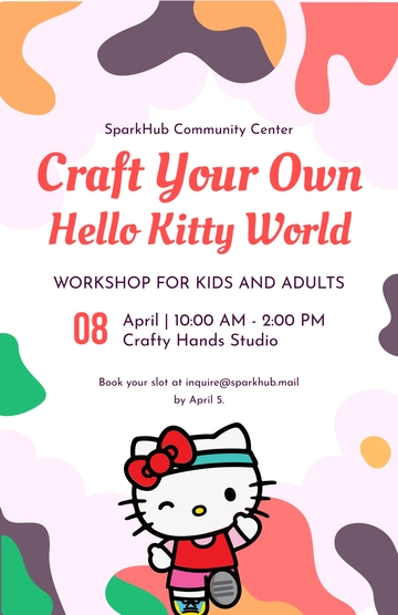 Free Hello Kitty Paper Crafts Poster Template to Edit Online