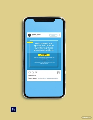 Coronavirus COVID-19 Preventation Instagram Post Template