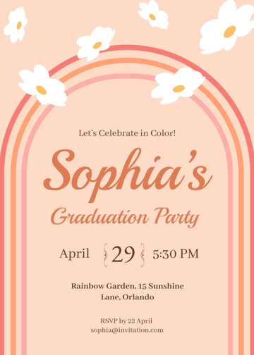 Free Rainbow Floral Invitation Template to Edit Online