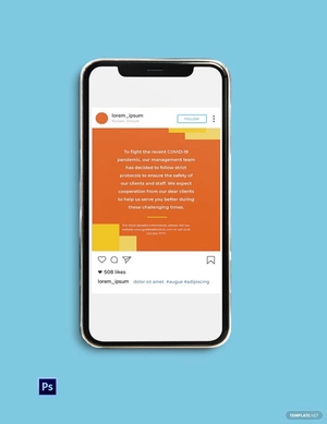 Coronavirus COVID-19 Instagram Banner Post Template