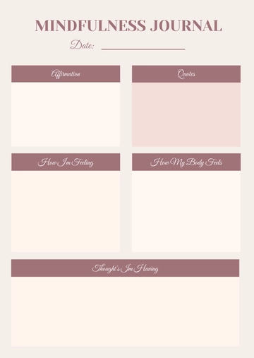 Free Mindfulness Journal Template to Edit Online