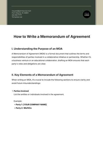 Free How to Write a Memorandum of Agreement to Edit Online