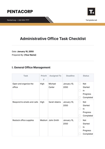 Free Administrative Office Task Checklist Template to Edit Online Free Administrative Office Task Checklist Template to Edit Online