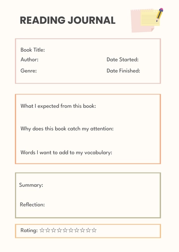 Free Reading Journal Template to Edit Online