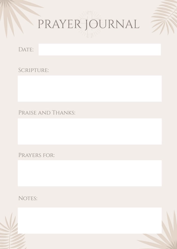 Free Prayer Journal Template to Edit Online