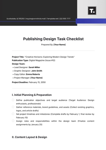 Free Publishing Design Task Checklist Template to Edit Online Free Publishing Design Task Checklist Template to Edit Online