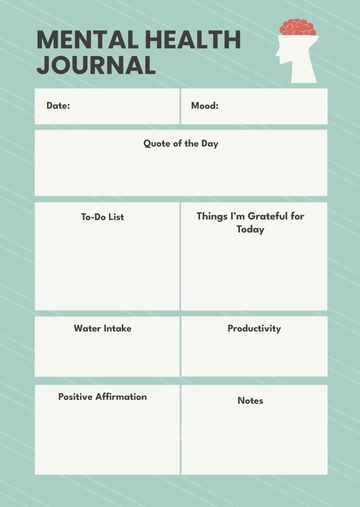 Free Mental Health Journal Template to Edit Online