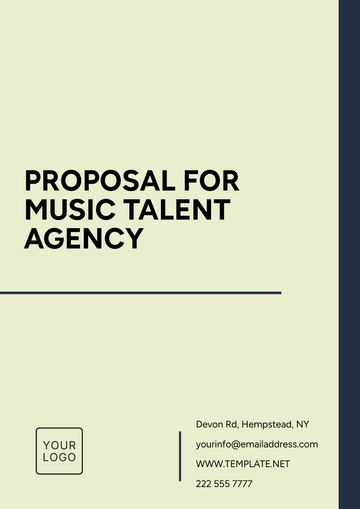 Free Proposal For Music Talent Agency Template to Edit Online