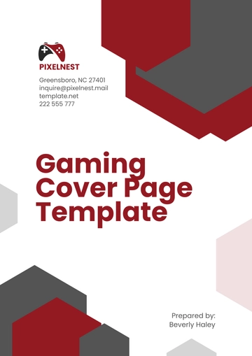 Free Gaming Cover Page Template to Edit Online