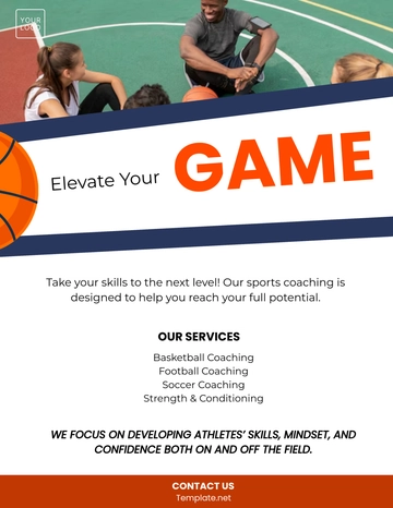Free Sports Coaching Tuition Flyer Template to Edit Online