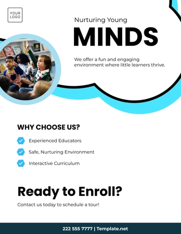 Free Preschool Tuition Flyer Template to Edit Online