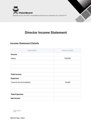 Director Income Statement Template - Edit Online & Download