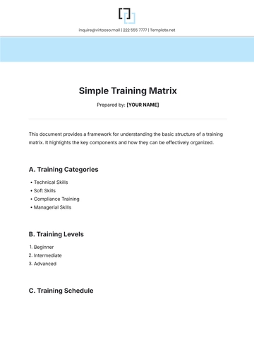Free Simple Training Matrix Template to Edit Online