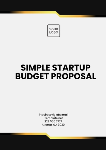 Free Simple Startup Budget Proposal Template to Edit Online