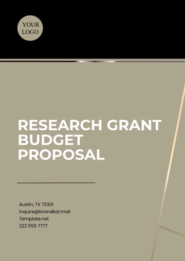 Free Research Grant Budget Proposal Template to Edit Online