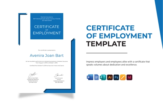 Certificate of Employment Template