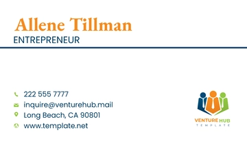 Free Entrepreneur Business Card Template to Edit Online