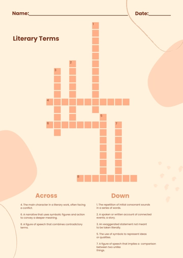 Free Customizable Mini Crossword Template to Edit Online