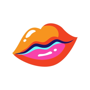 Free Colorful Lips Clipart to Edit Online