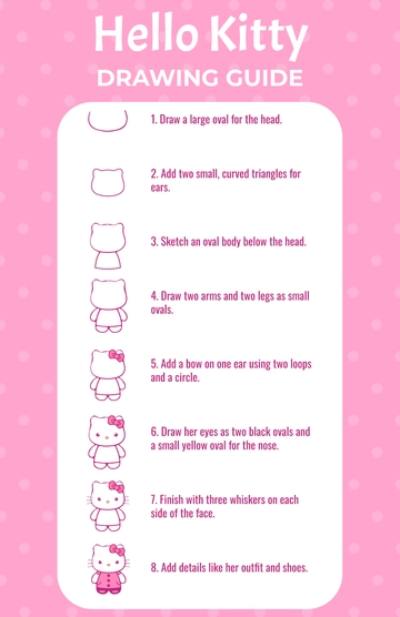 Free Hello Kitty Drawing Guides Poster Template to Edit Online