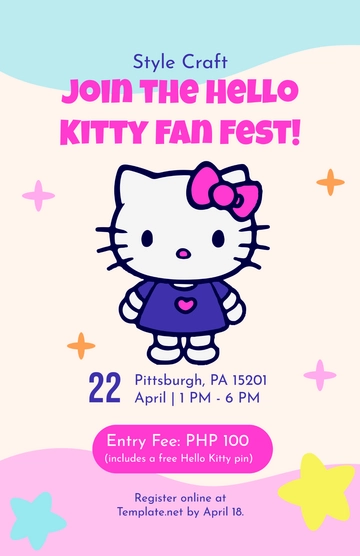 Free Hello Kitty Event Poster Template to Edit Online