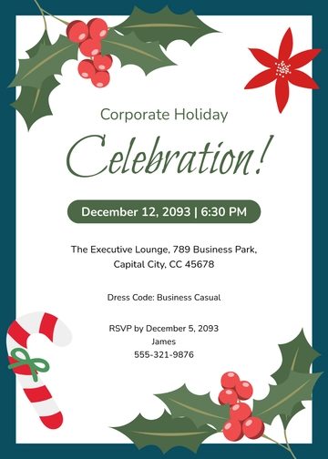 Free Corporate Holiday Invitation Template to Edit Online