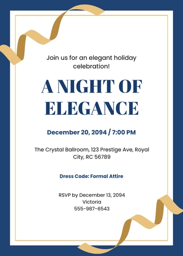 Free Elegant Holiday Invitation Template to Edit Online