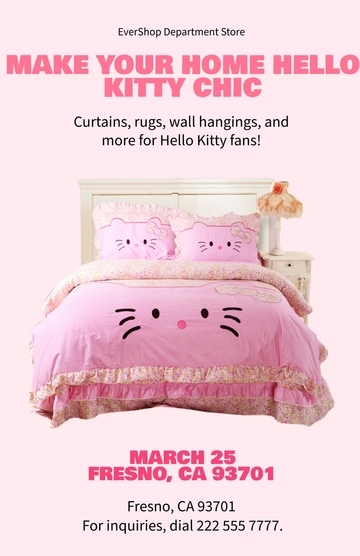 Free Hello Kitty Home Decor Poster Template to Edit Online