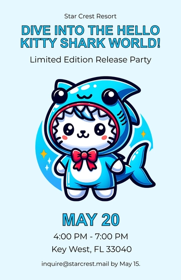 Free Hello Kitty Shark Theme Poster Template to Edit Online