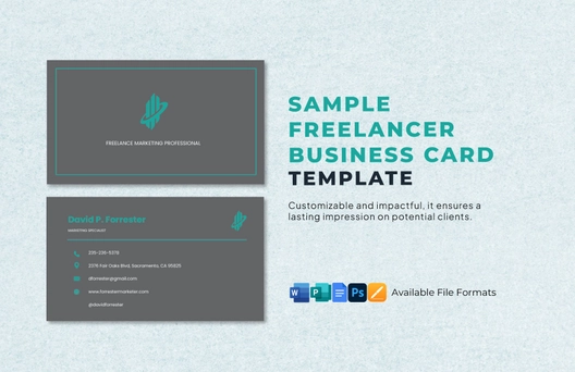 Sample Freelancer Business Card Template