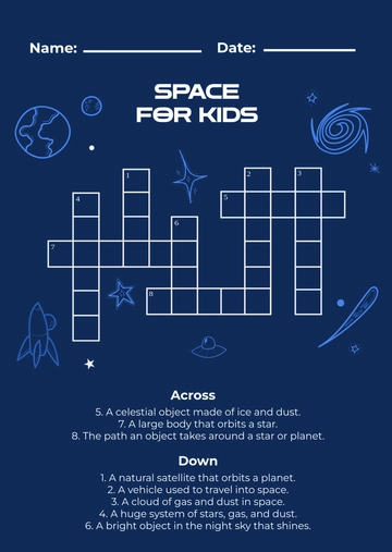 Free Printable Mini Crossword for Kids Template to Edit Online