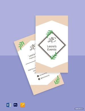 Freelance Event Planner Business Card Template