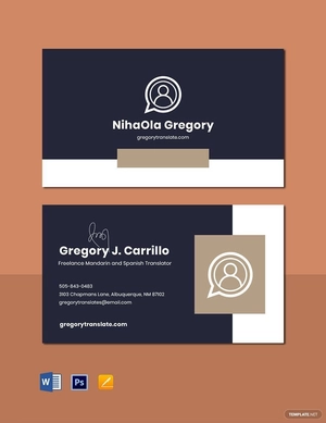 Freelance Translator Business Card Template