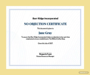 No Objection Certificate Format Template