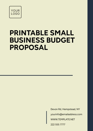 Free Printable Small Business Budget Proposal Template to Edit Online