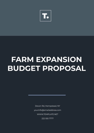 Free Farm Expansion Budget Proposal Template to Edit Online