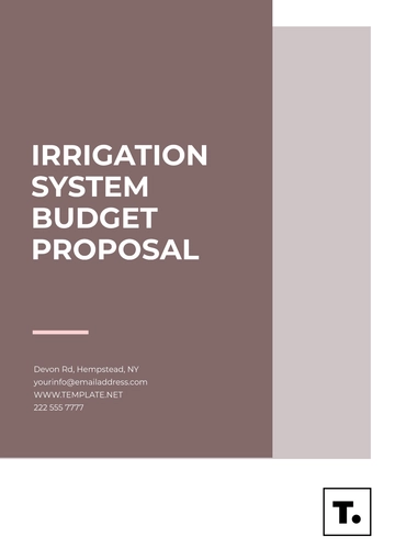 Free Irrigation System Budget Proposal Template to Edit Online