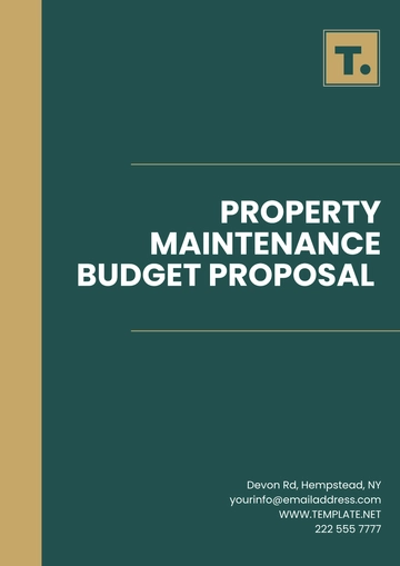 Free Property Maintenance Budget Proposal Template to Edit Online