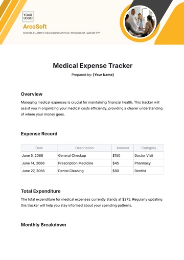 Free Medical Expense Tracker Template to Edit Online
