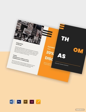 Bi-Fold Freelance Graphic Designer Brochure Template