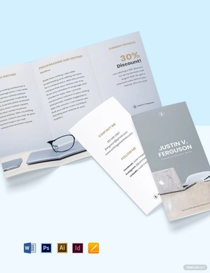 Tri-Fold Freelance Writer Brochure Template