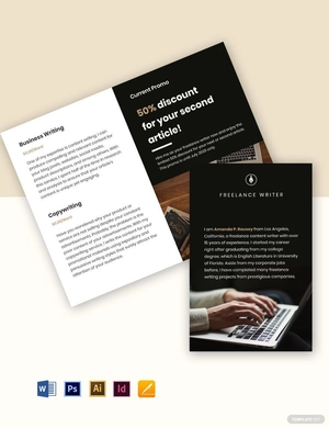 Bi-Fold Freelance Writer Brochure Template