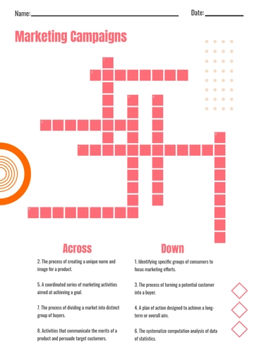 Free Mini Crossword for Marketing Campaigns Template to Edit Online