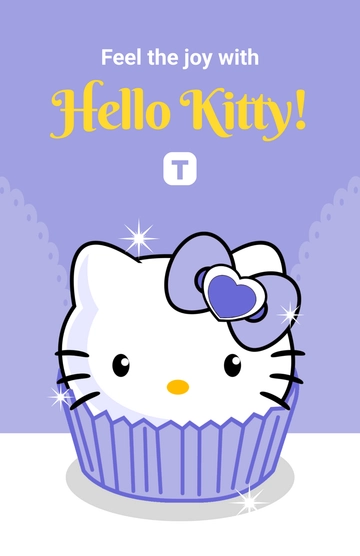 Free Hello Kitty Cupcake Poster Template to Edit Online